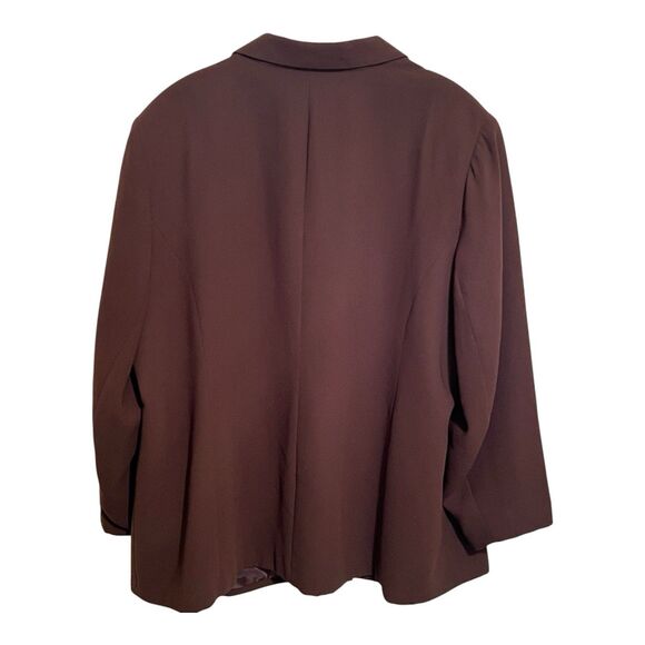 Bob Mackie Studio Brown Blazer  Jacket Sz 28w Single Breasted Side Pockets Lined - Picture 3 of 6